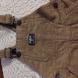 OshKosh B'gosh Baby Boy Lined Corduroy Tan Overalls Size 18 month
